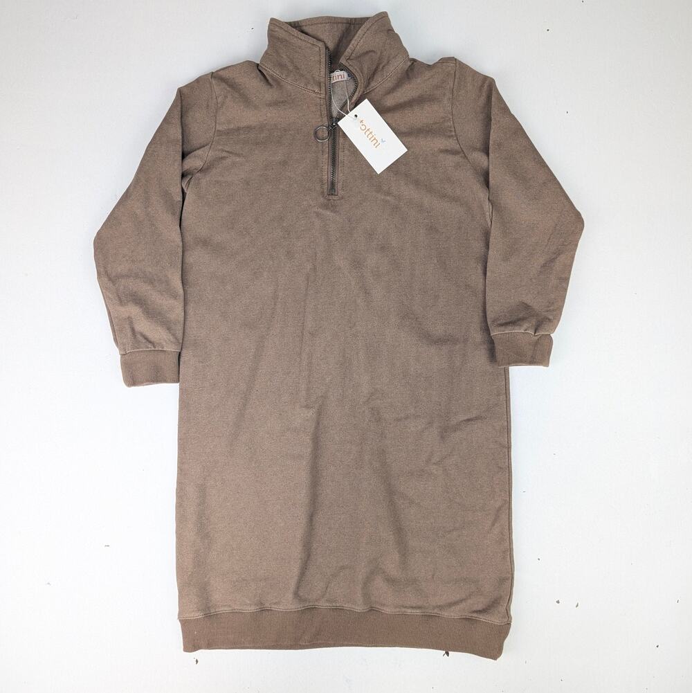 Tottini Girl's 6 Brown 1/4 Zip Dress
